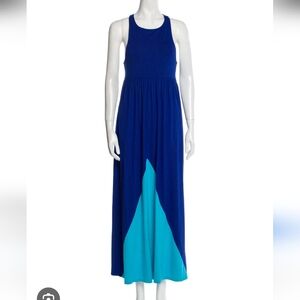Cynthia Rowley Blue Asymmetrical A-Line Maxi Dress XS NWT